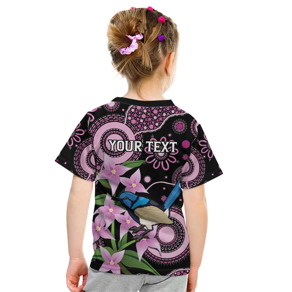 Personalised Australia Boronia And Malurus Cyaneus Kid T Shirt Aboriginal Art