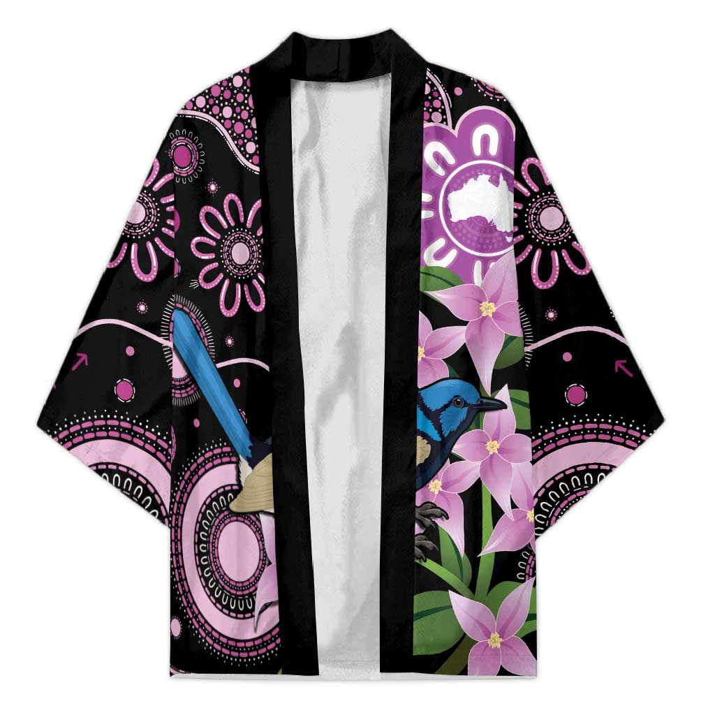 Personalised Australia Boronia And Malurus Cyaneus Kimono Aboriginal Art - Aussie Hoodie