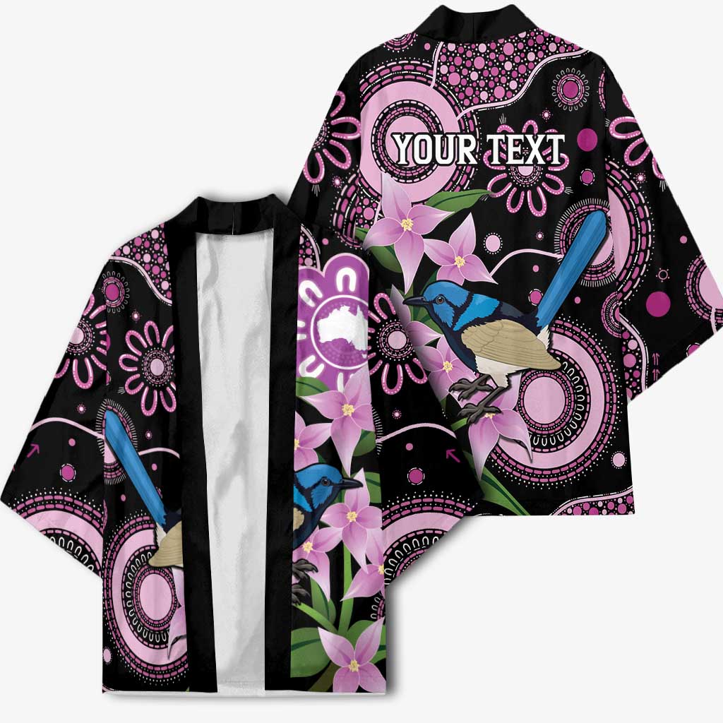 Personalised Australia Boronia And Malurus Cyaneus Kimono Aboriginal Art - Aussie Hoodie