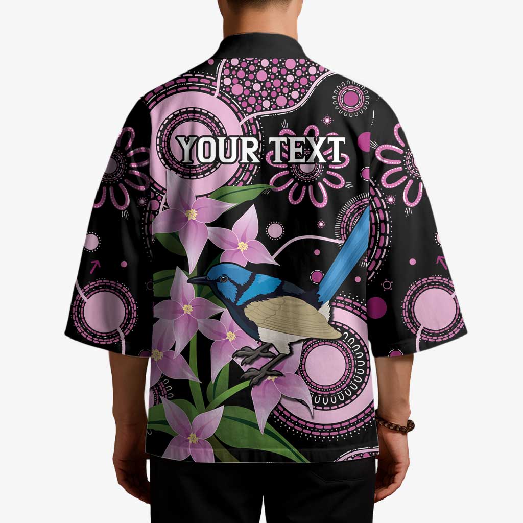 Personalised Australia Boronia And Malurus Cyaneus Kimono Aboriginal Art - Aussie Hoodie
