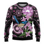 Personalised Australia Boronia And Malurus Cyaneus Ugly Christmas Sweater Aboriginal Art - Aussie Hoodie