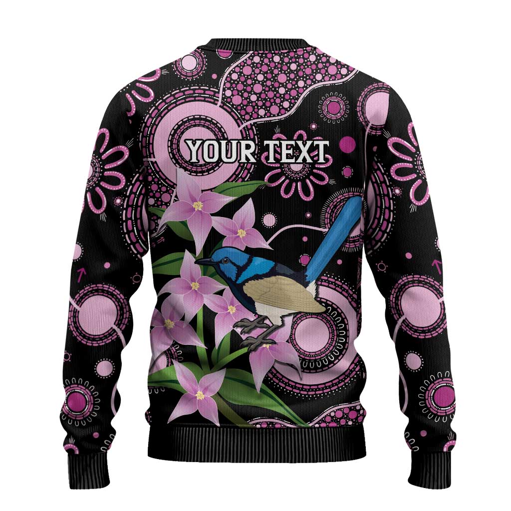 Personalised Australia Boronia And Malurus Cyaneus Ugly Christmas Sweater Aboriginal Art - Aussie Hoodie
