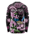 Personalised Australia Boronia And Malurus Cyaneus Long Sleeve Shirt Aboriginal Art