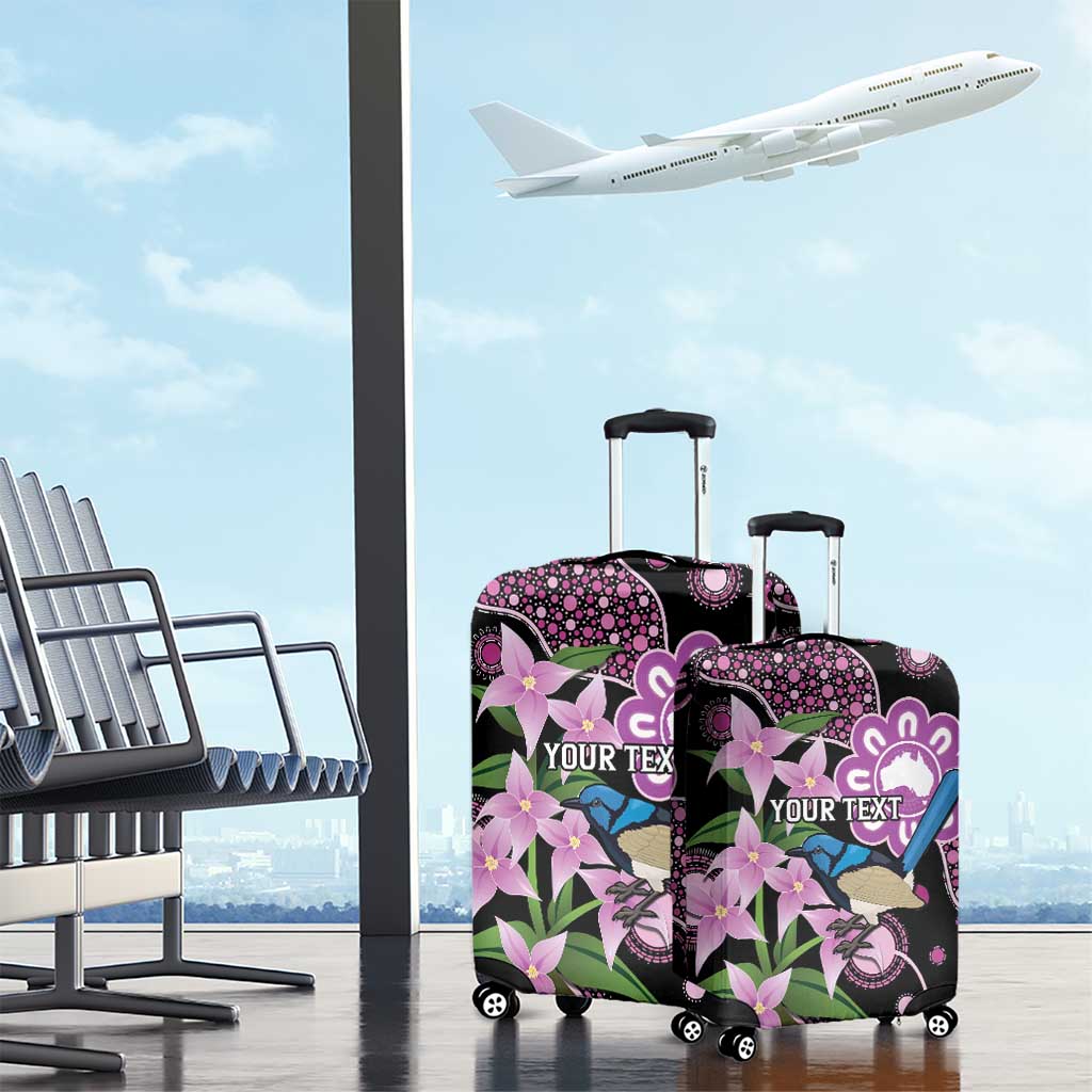 Personalised Australia Boronia And Malurus Cyaneus Luggage Cover Aboriginal Art