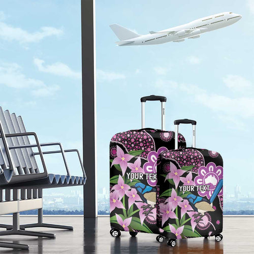 Personalised Australia Boronia And Malurus Cyaneus Luggage Cover Aboriginal Art
