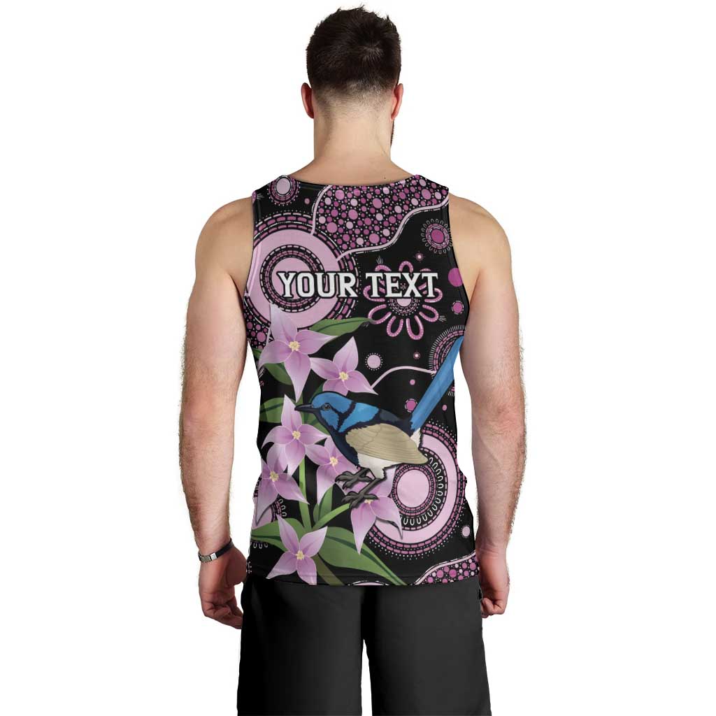 Personalised Australia Boronia And Malurus Cyaneus Men Tank Top Aboriginal Art