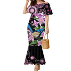 Personalised Australia Boronia And Malurus Cyaneus Mermaid Dress Aboriginal Art
