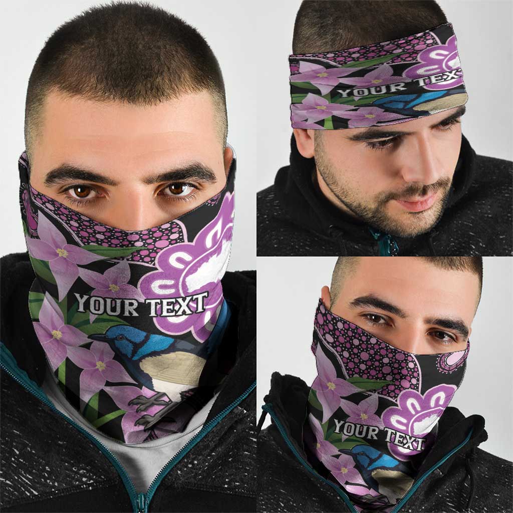 Personalised Australia Boronia And Malurus Cyaneus Neck Gaiter Aboriginal Art - Aussie Hoodie