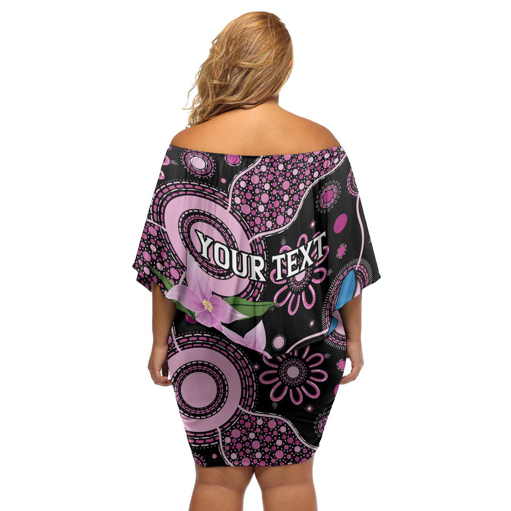 Personalised Australia Boronia And Malurus Cyaneus Off Shoulder Short Dress Aboriginal Art