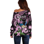 Personalised Australia Boronia And Malurus Cyaneus Off Shoulder Sweater Aboriginal Art