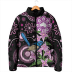 Personalised Australia Boronia And Malurus Cyaneus Padded Jacket Aboriginal Art - Aussie Hoodie