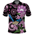 Personalised Australia Boronia And Malurus Cyaneus Polo Shirt Aboriginal Art