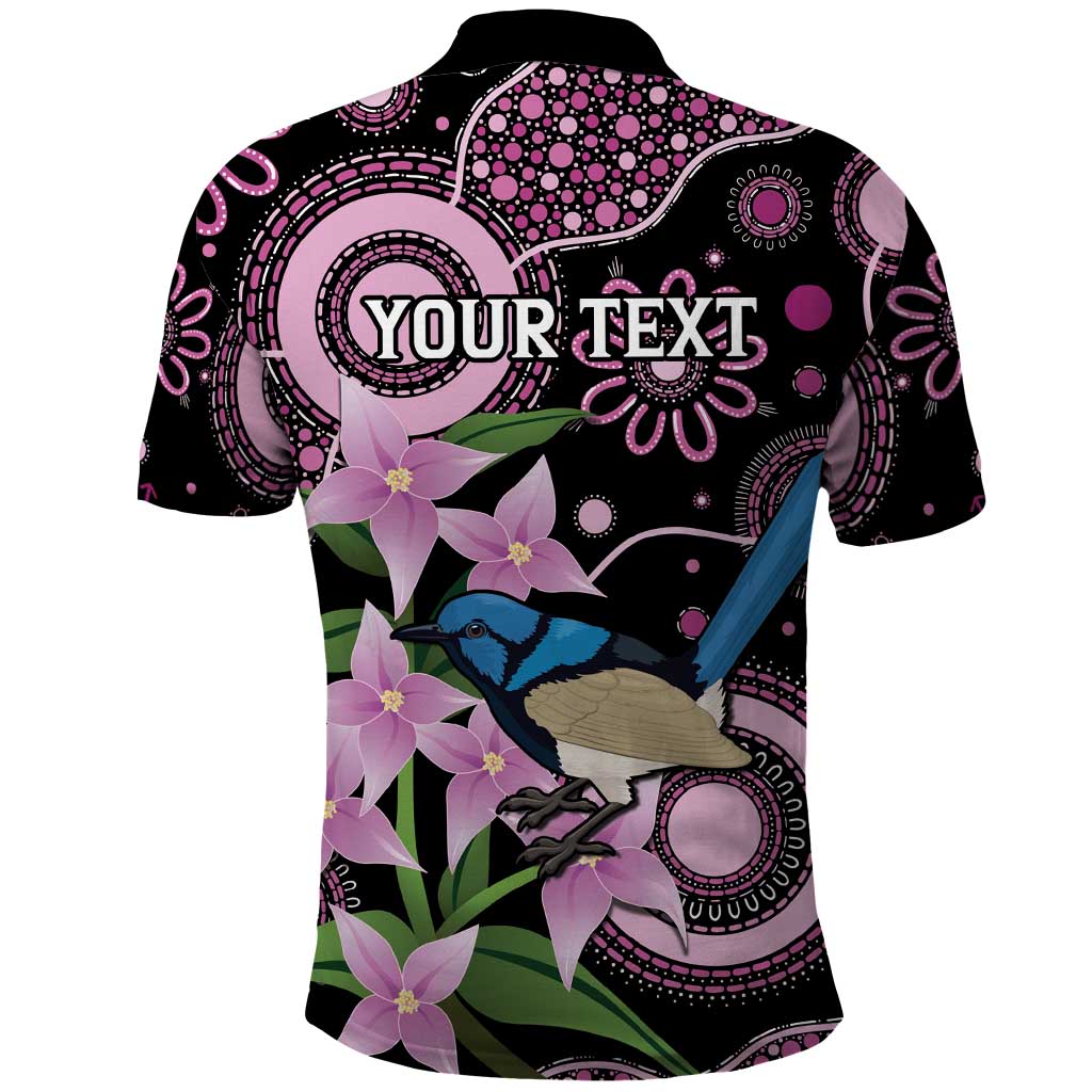 Personalised Australia Boronia And Malurus Cyaneus Polo Shirt Aboriginal Art