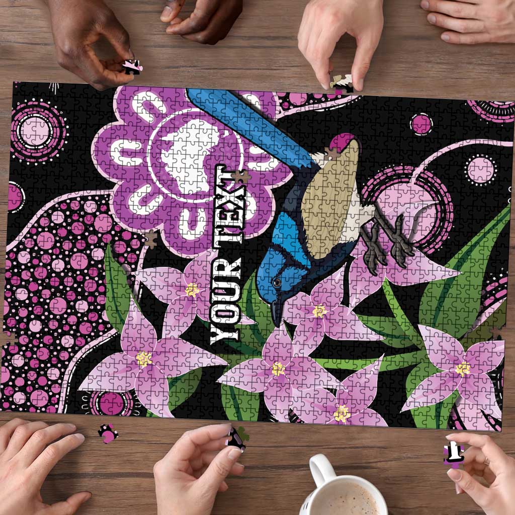 Personalised Australia Boronia And Malurus Cyaneus Puzzle Aboriginal Art - Aussie Hoodie