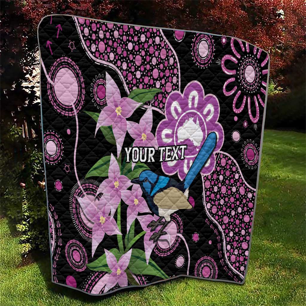 Personalised Australia Boronia And Malurus Cyaneus Quilt Aboriginal Art