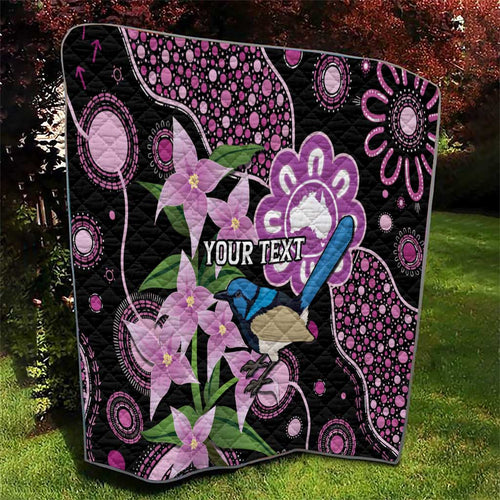 Personalised Australia Boronia And Malurus Cyaneus Quilt Aboriginal Art