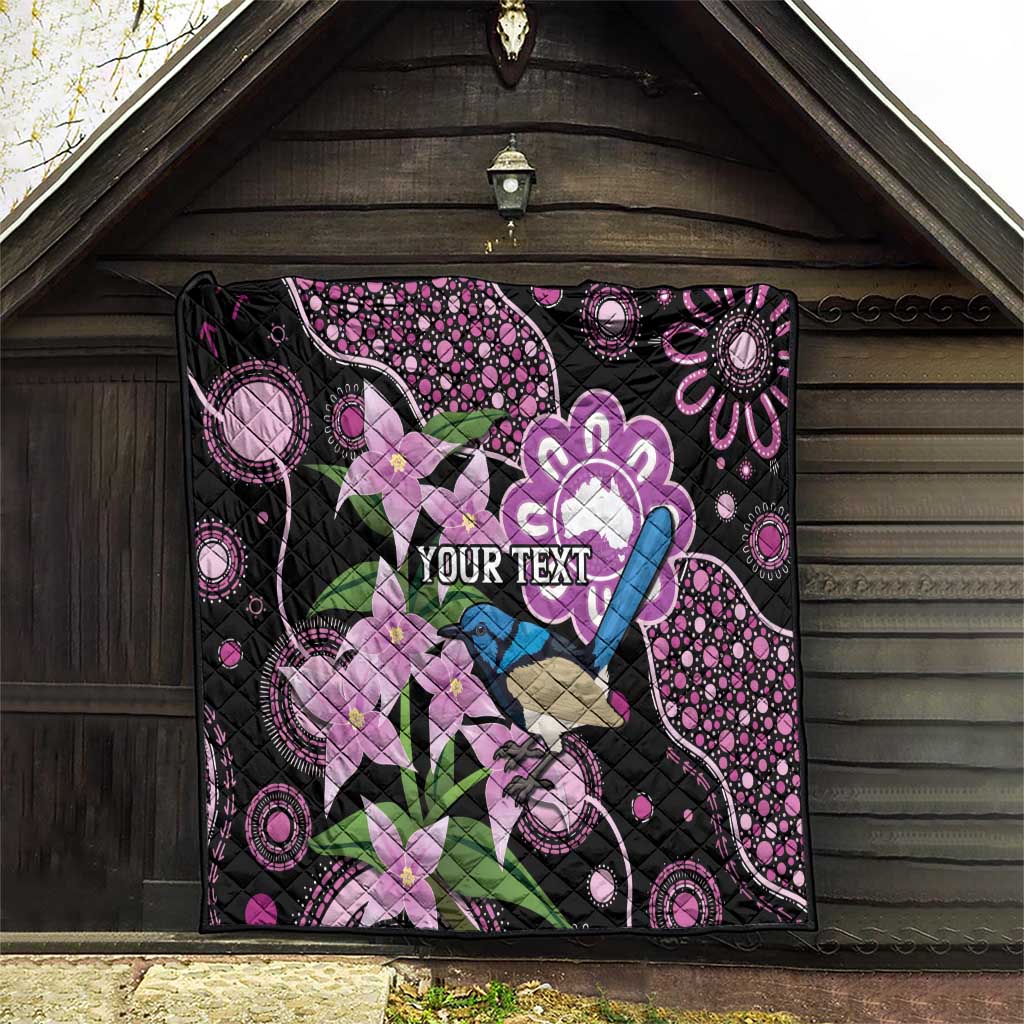 Personalised Australia Boronia And Malurus Cyaneus Quilt Aboriginal Art