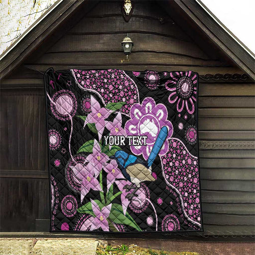 Personalised Australia Boronia And Malurus Cyaneus Quilt Aboriginal Art