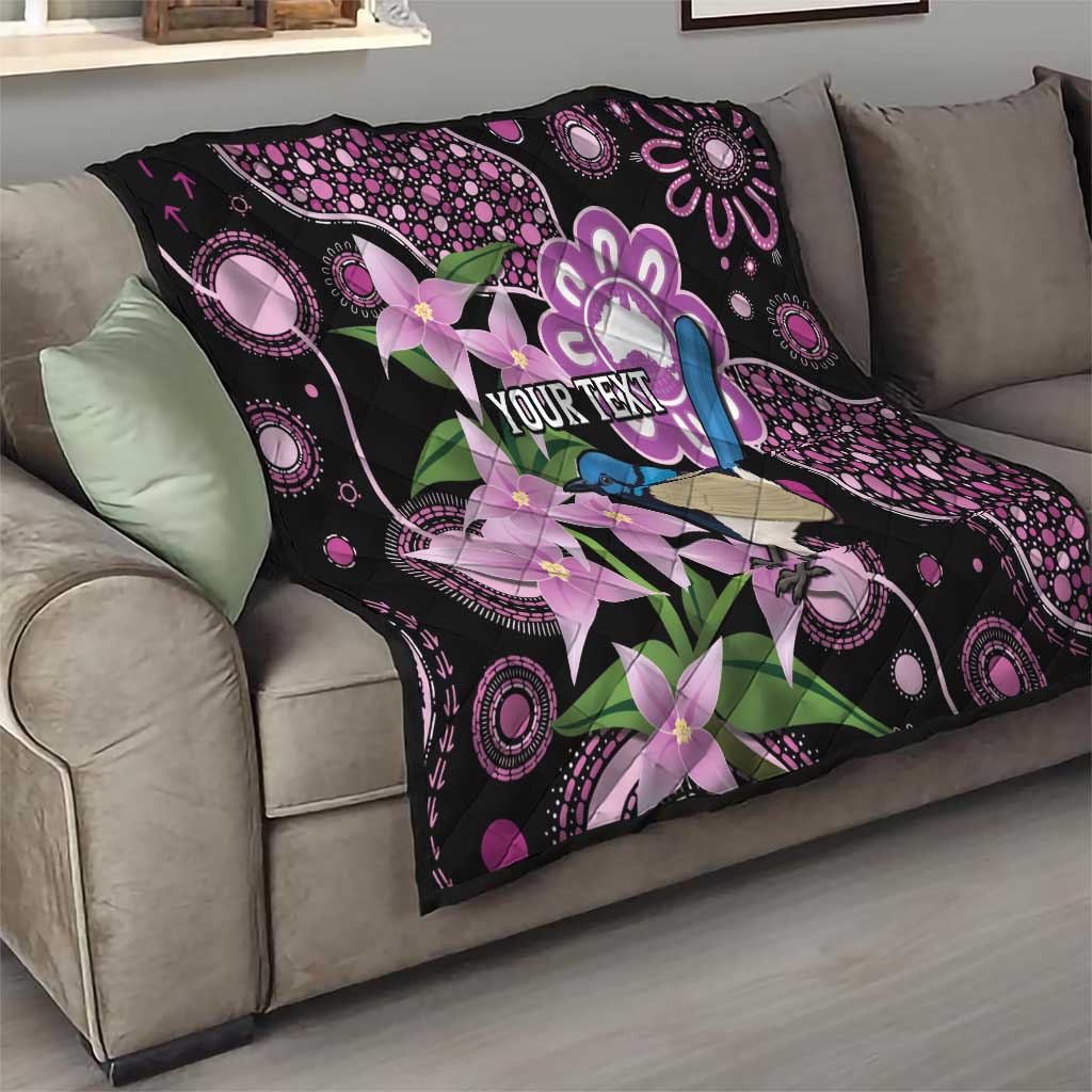 Personalised Australia Boronia And Malurus Cyaneus Quilt Aboriginal Art