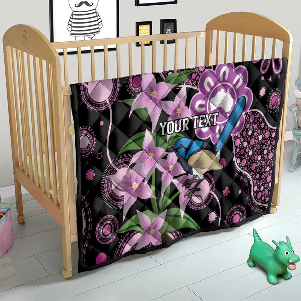 Personalised Australia Boronia And Malurus Cyaneus Quilt Aboriginal Art