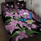 Personalised Australia Boronia And Malurus Cyaneus Quilt Bed Set Aboriginal Art