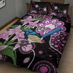 Personalised Australia Boronia And Malurus Cyaneus Quilt Bed Set Aboriginal Art