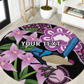 Personalised Australia Boronia And Malurus Cyaneus Round Carpet Aboriginal Art