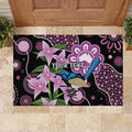 Personalised Australia Boronia And Malurus Cyaneus Rubber Doormat Aboriginal Art