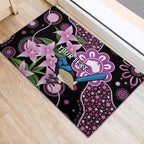 Personalised Australia Boronia And Malurus Cyaneus Rubber Doormat Aboriginal Art