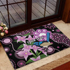 Personalised Australia Boronia And Malurus Cyaneus Rubber Doormat Aboriginal Art