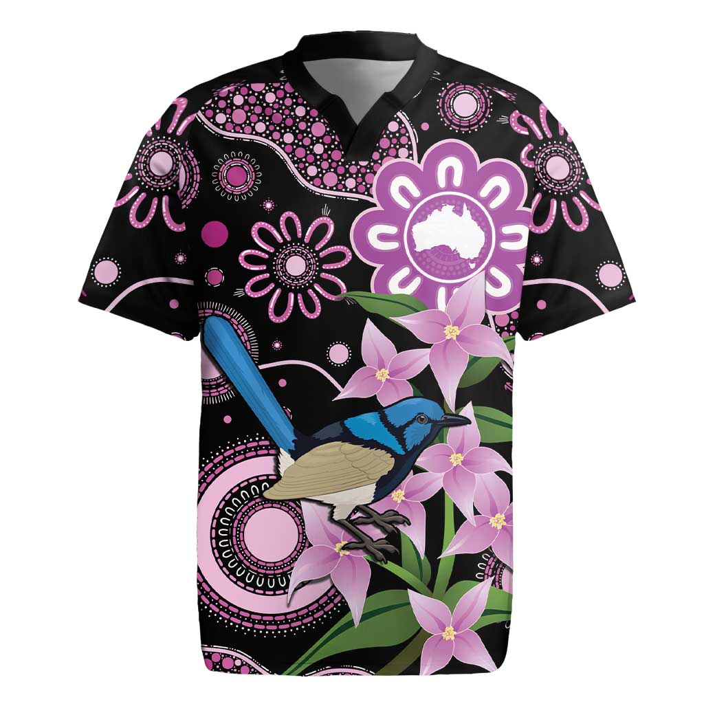 Personalised Australia Boronia And Malurus Cyaneus Rugby Jersey Aboriginal Art