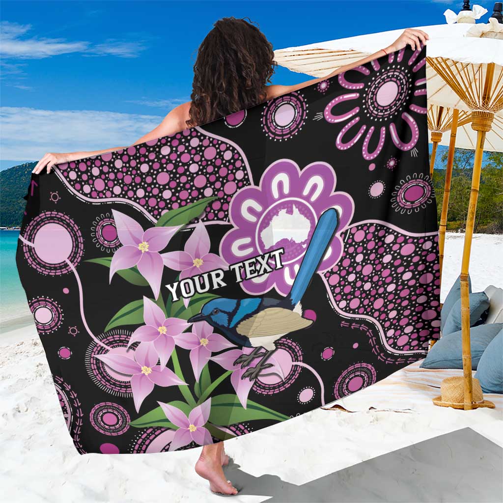 Personalised Australia Boronia And Malurus Cyaneus Sarong Aboriginal Art