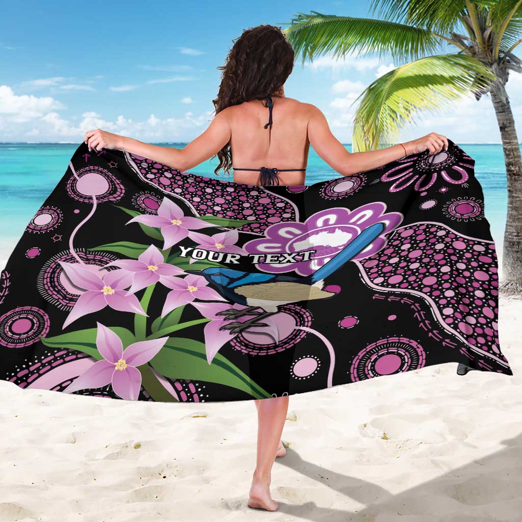 Personalised Australia Boronia And Malurus Cyaneus Sarong Aboriginal Art