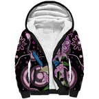 Personalised Australia Boronia And Malurus Cyaneus Sherpa Hoodie Aboriginal Art