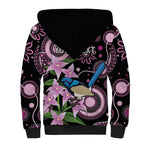 Personalised Australia Boronia And Malurus Cyaneus Sherpa Hoodie Aboriginal Art