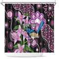 Personalised Australia Boronia And Malurus Cyaneus Shower Curtain Aboriginal Art