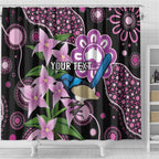 Personalised Australia Boronia And Malurus Cyaneus Shower Curtain Aboriginal Art