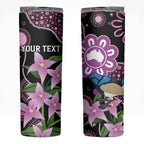 Personalised Australia Boronia And Malurus Cyaneus Skinny Tumbler Aboriginal Art