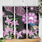 Personalised Australia Boronia And Malurus Cyaneus Skinny Tumbler Aboriginal Art