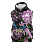 Personalised Australia Boronia And Malurus Cyaneus Sleeveless Hoodie Aboriginal Art - Aussie Hoodie