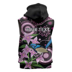 Personalised Australia Boronia And Malurus Cyaneus Sleeveless Hoodie Aboriginal Art - Aussie Hoodie