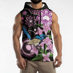 Personalised Australia Boronia And Malurus Cyaneus Sleeveless Hoodie Aboriginal Art - Aussie Hoodie