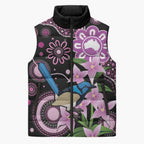 Personalised Australia Boronia And Malurus Cyaneus Sleeveless Puffer Jacket Aboriginal Art - Aussie Hoodie