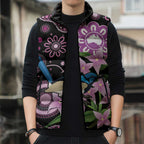 Personalised Australia Boronia And Malurus Cyaneus Sleeveless Puffer Jacket Aboriginal Art - Aussie Hoodie