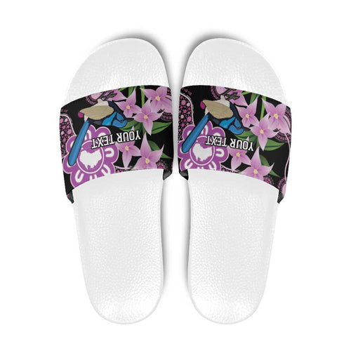 Personalised Australia Boronia And Malurus Cyaneus Slide Sandals Aboriginal Art - Aussie Hoodie