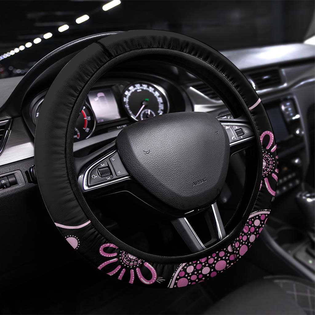 Australia Boronia And Malurus Cyaneus Steering Wheel Cover Aboriginal Art