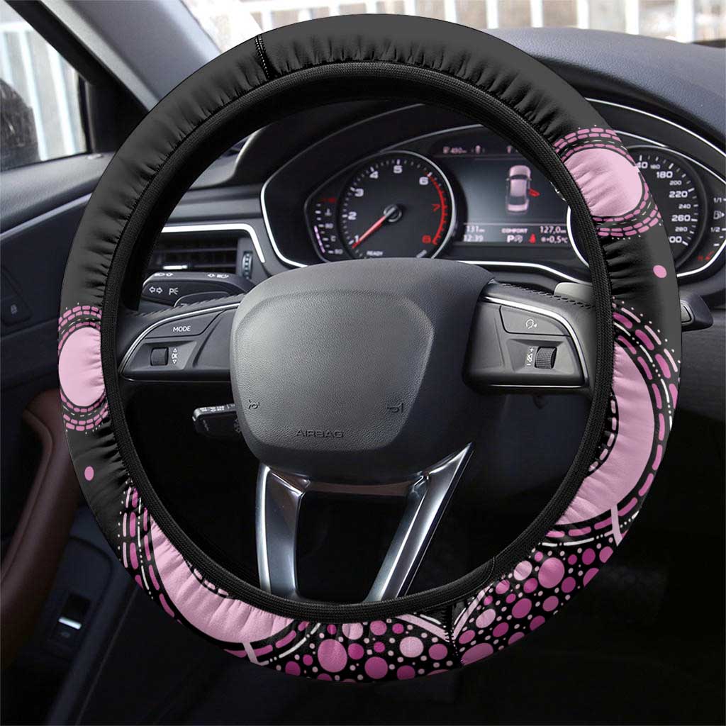 Australia Boronia And Malurus Cyaneus Steering Wheel Cover Aboriginal Art