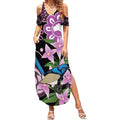 Personalised Australia Boronia And Malurus Cyaneus Summer Maxi Dress Aboriginal Art