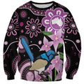Personalised Australia Boronia And Malurus Cyaneus Sweatshirt Aboriginal Art