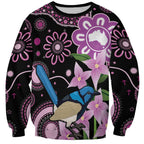 Personalised Australia Boronia And Malurus Cyaneus Sweatshirt Aboriginal Art